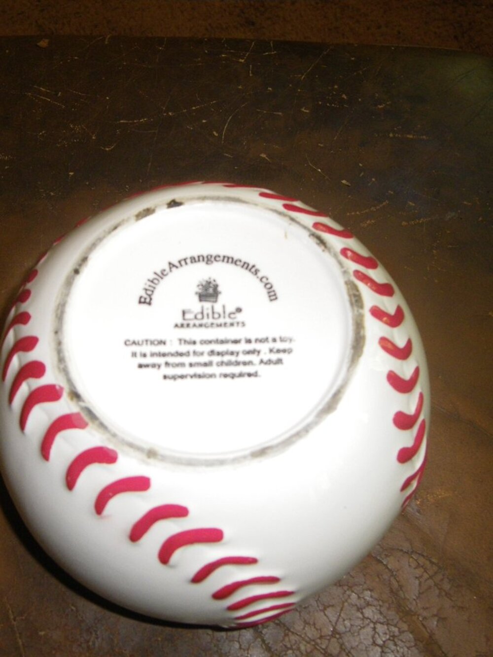 Ceramic Baseball Bowl Vase Knickknack Trinket - Picture 5 of 5